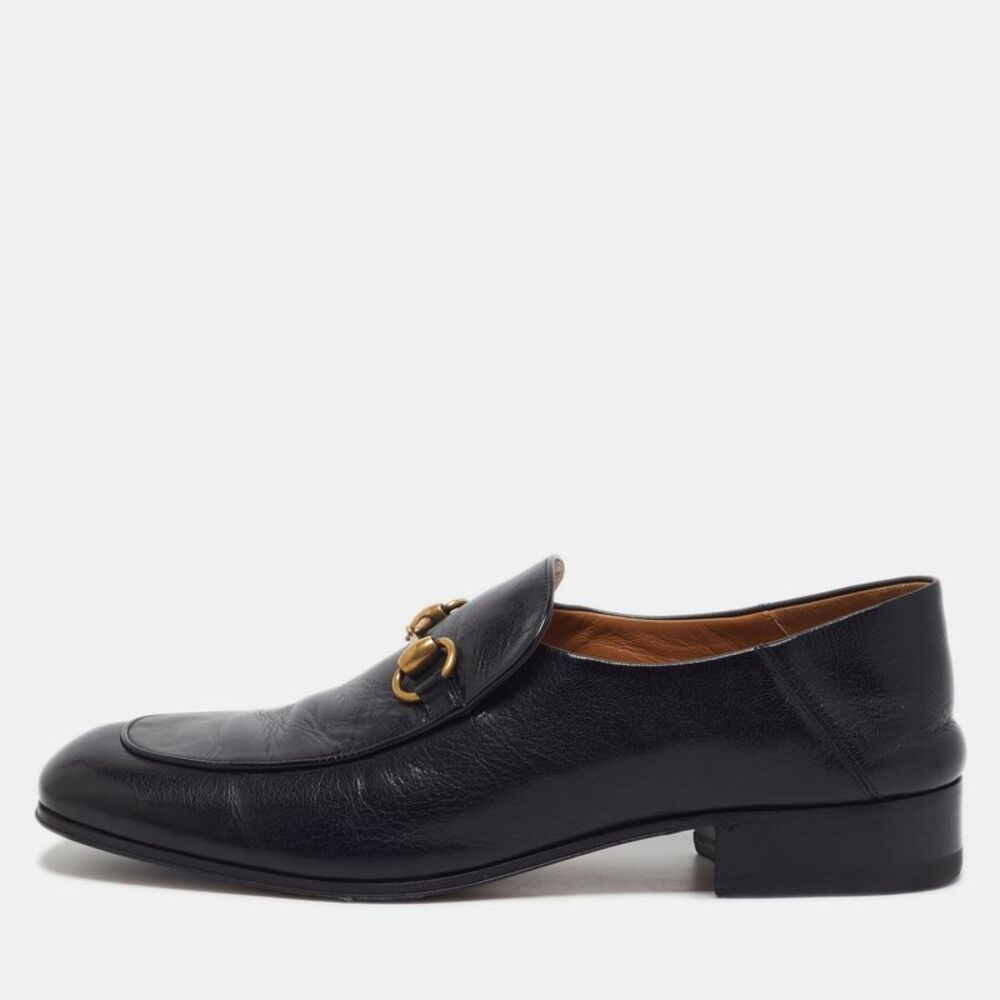 Gucci Horsebit Size 43 Black Leather Loafers - Picture 1 of 7
